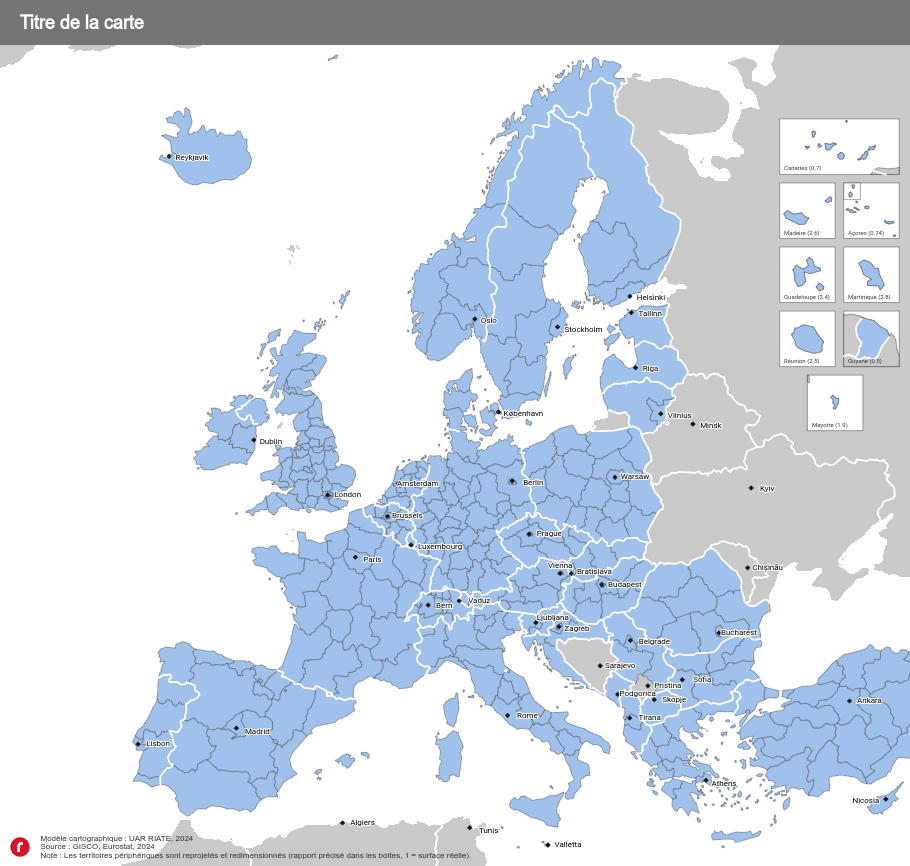 Cartographic template for Europe