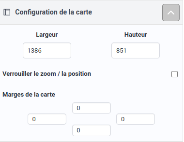 Panneau de configuration de la carte