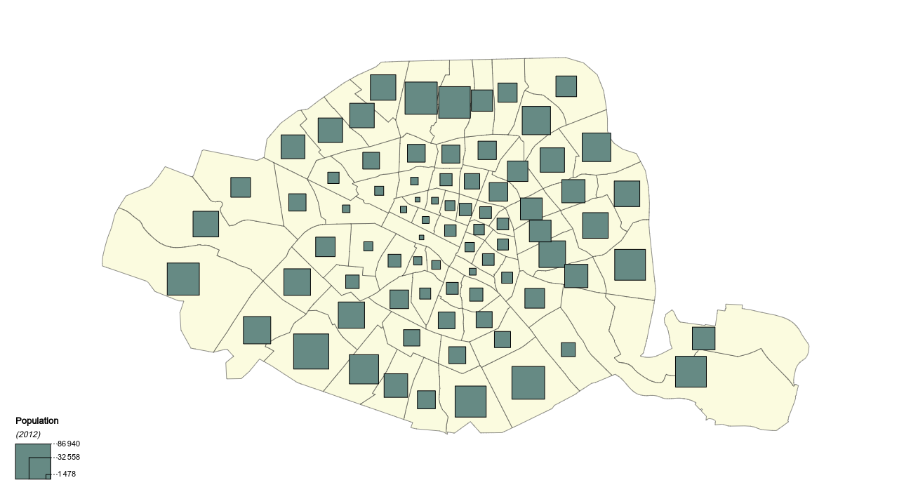 Proportional symbols map (unique color)