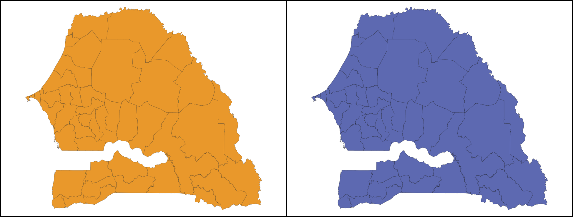 Simplification du tracé d'un jeu de données (départements du Sénégal)