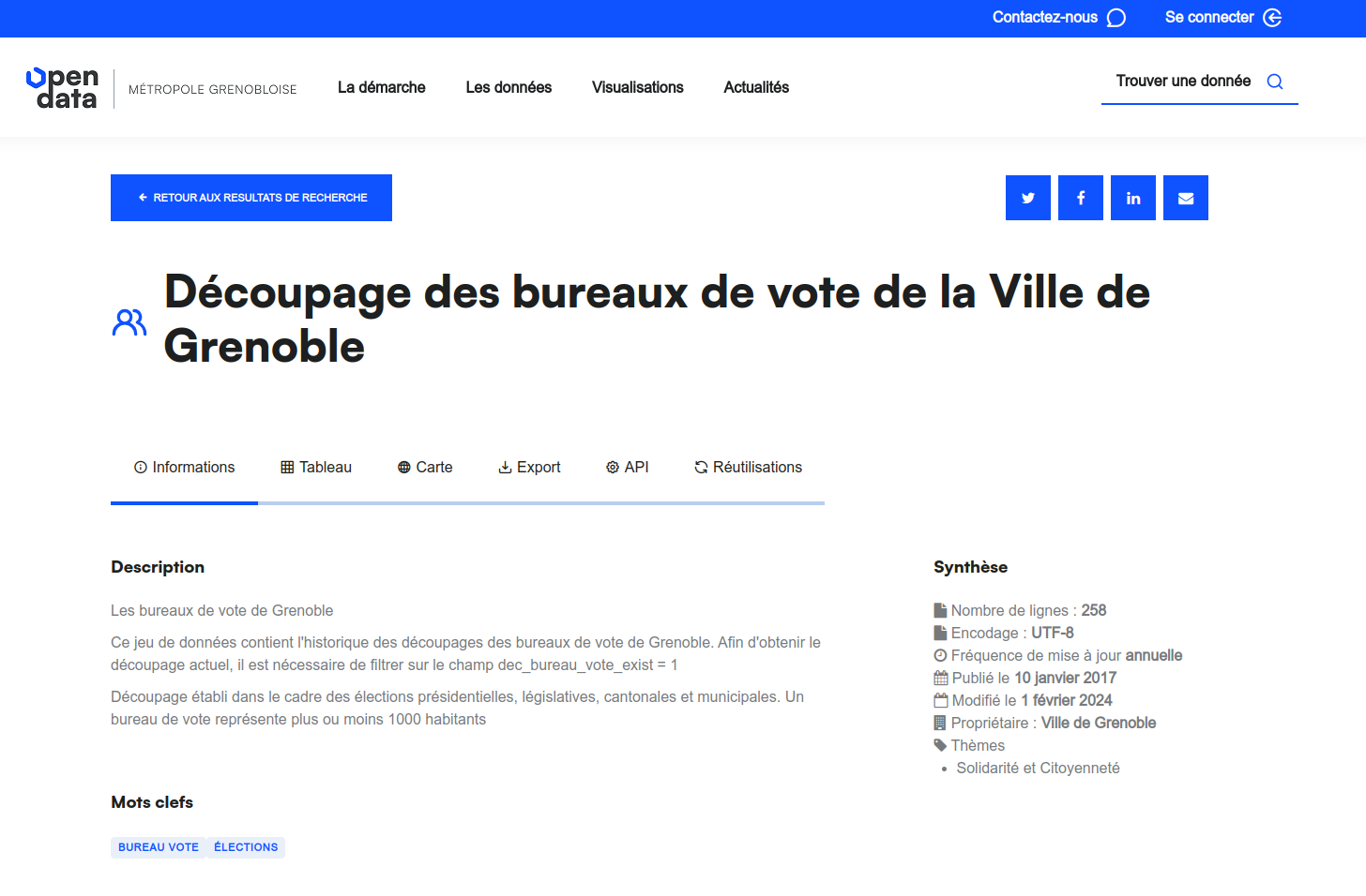 Page 'Découpage des bureaux de vote de la Ville de Grenoble'